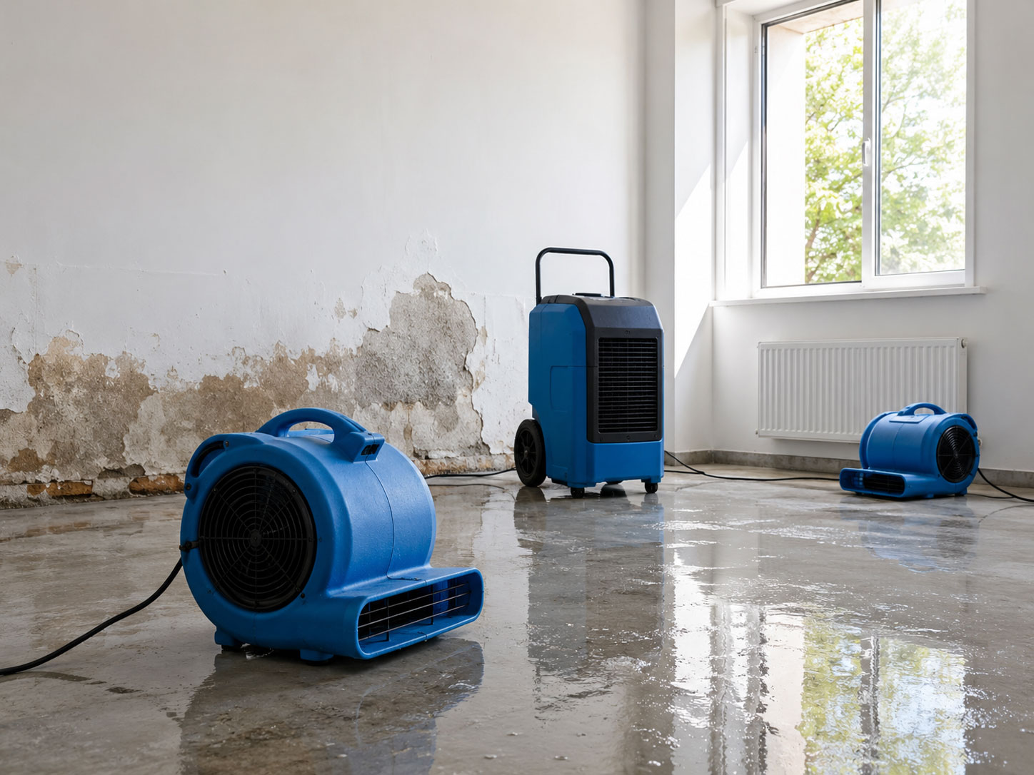 Technische Trocknung bei einem Wasserschaden